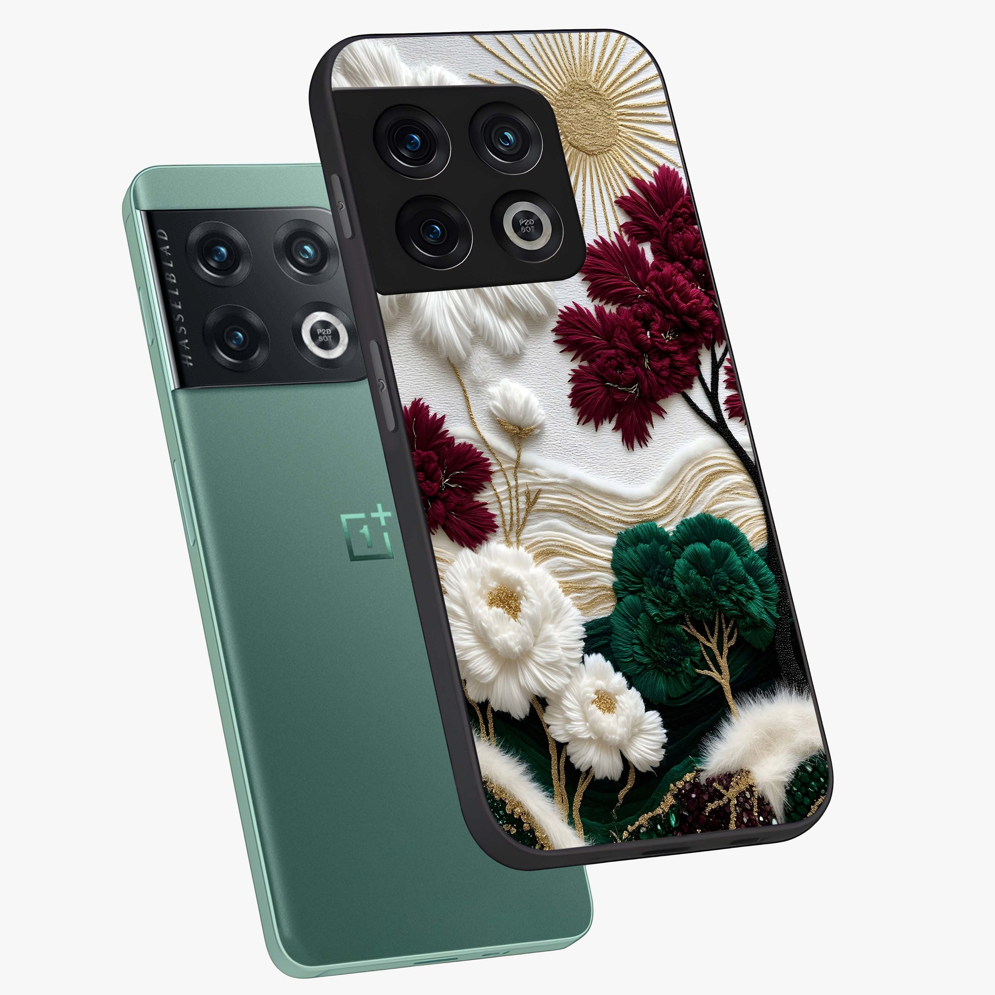 Radiant Bloom Elegance Glass Case displayed in angled mockup highlighting graceful floral design with radiant aesthetic style.