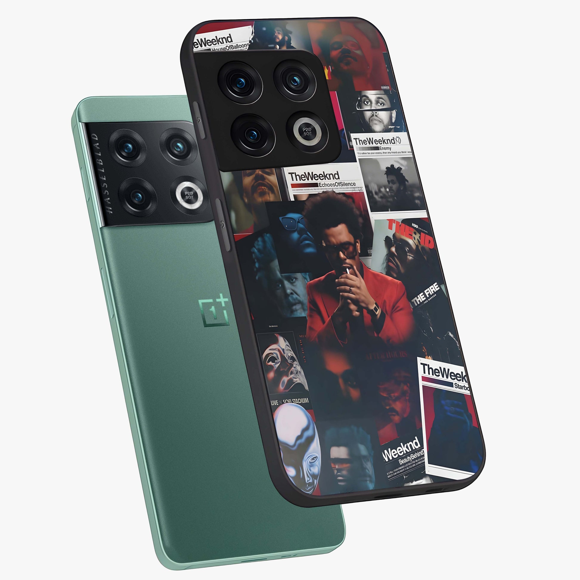 The Weeknd Glass Case displayed in angled mockup highlighting stylish pop culture inspired design with modern aesthetic.