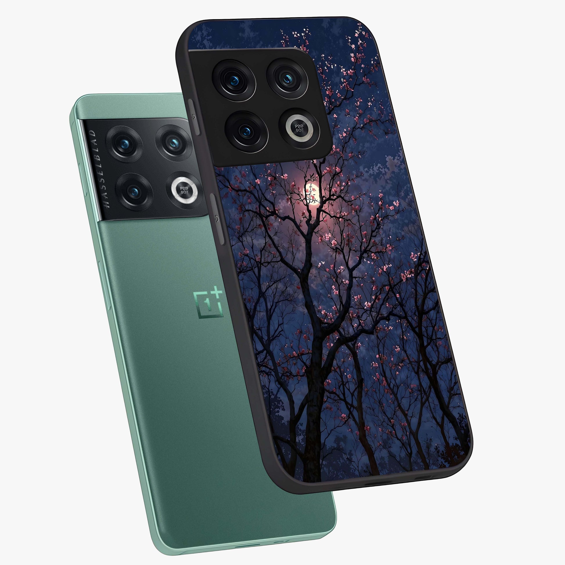 Twilight Sakura Serenade Glass Case displayed in angled mockup highlighting delicate sakura flower design with dreamy aesthetic.