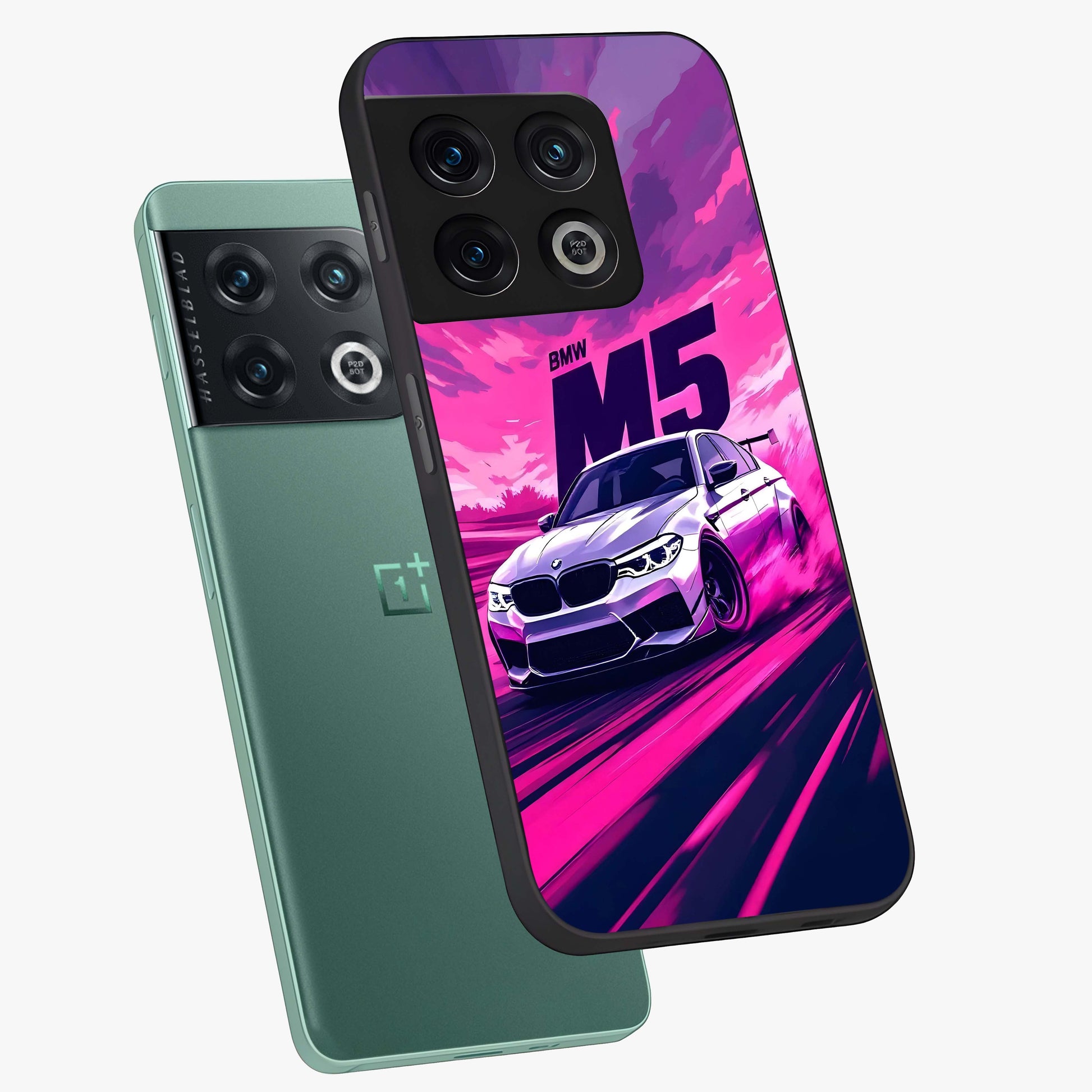 Velocity Drift Pulse Glass Case displayed in angled mockup highlighting dynamic drift design with sporty automotive aesthetic.