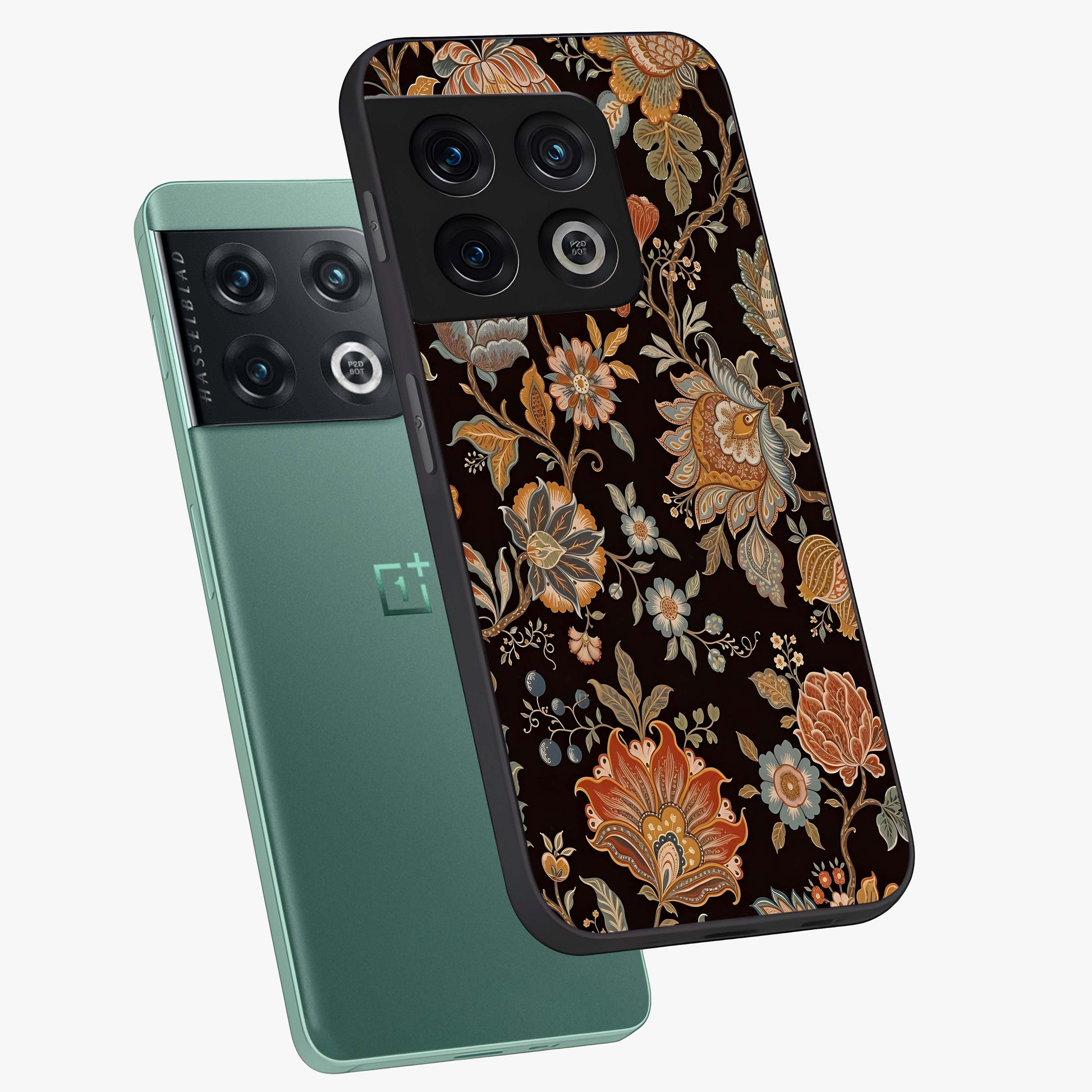 Vintage Floral Dream Glass Case displayed in angled mockup highlighting elegant vintage flower design with soft aesthetic style.