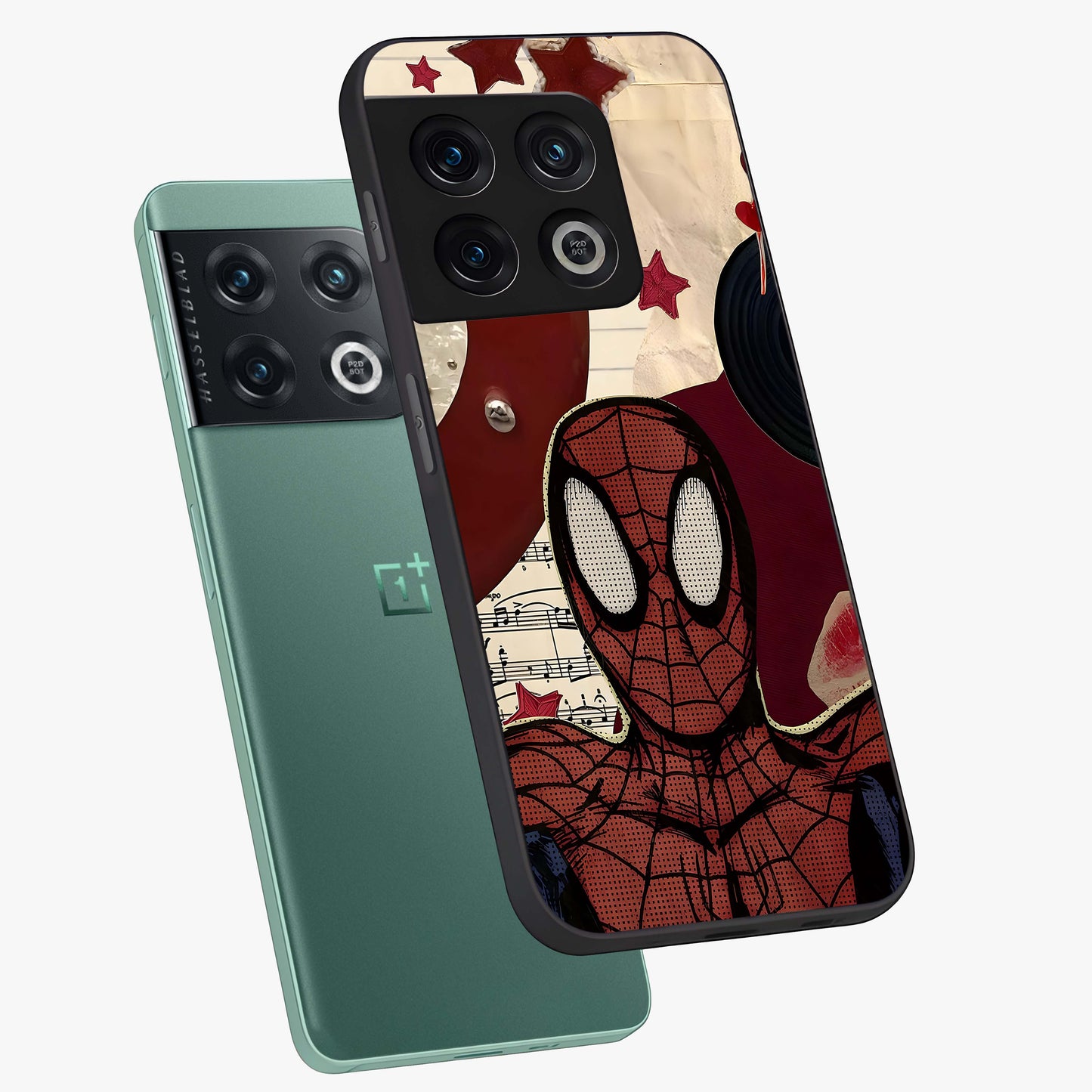 Web Warrior Vibes Glass Case displayed in angled mockup highlighting dynamic web design with comic style aesthetic.