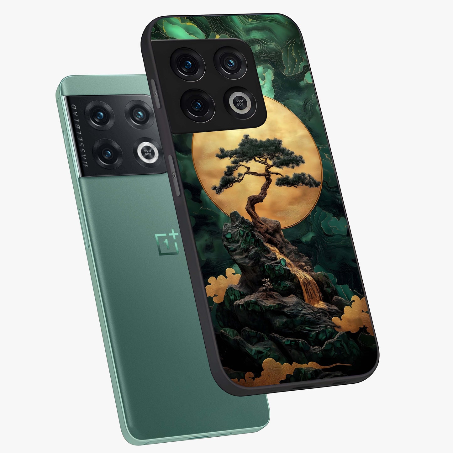 Zen Moon Rise Glass Case displayed in angled mockup highlighting peaceful lunar design with zen aesthetic style.