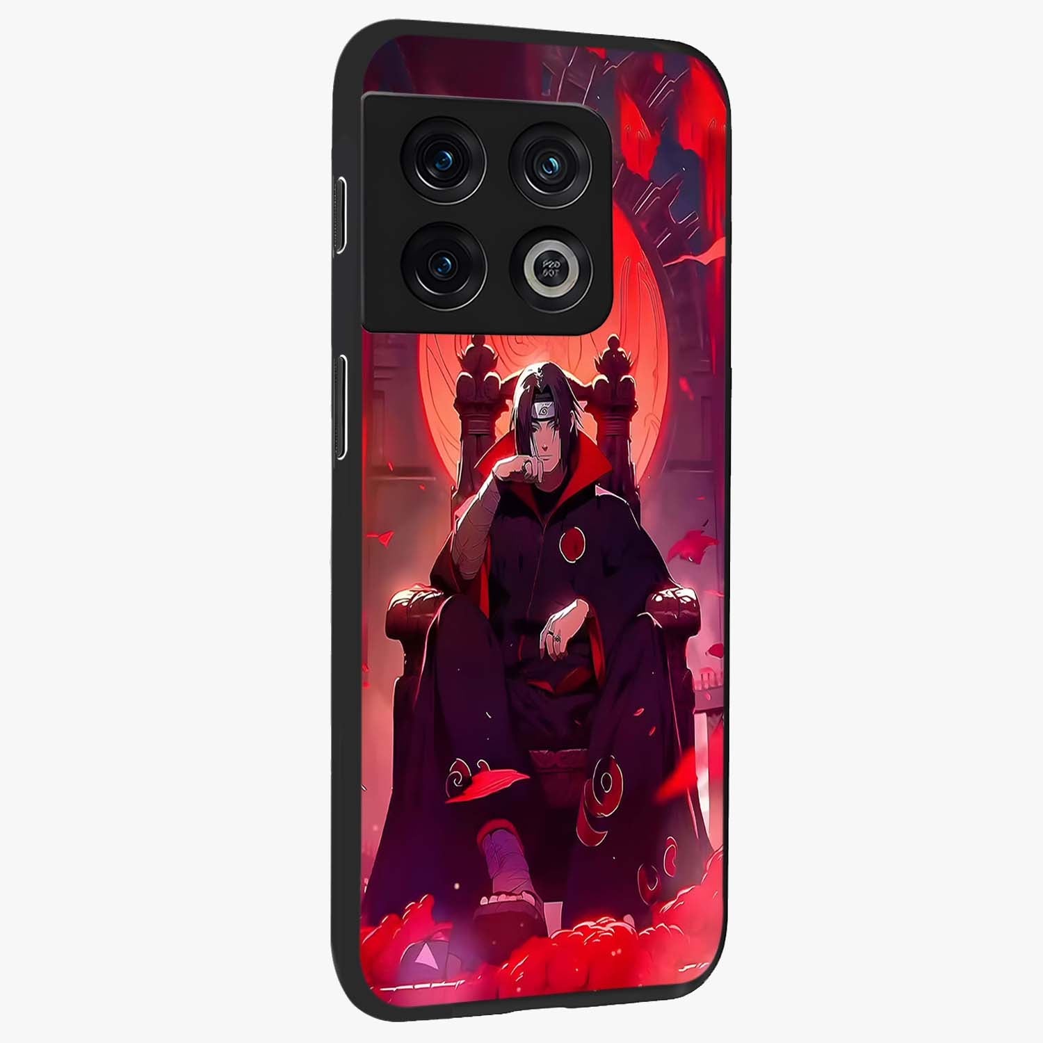 Blood Moon Sovereign Glass Case upright view showcasing powerful moon inspired artwork with cosmic aesthetic style.