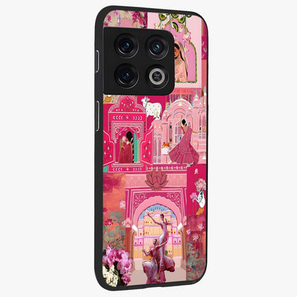 Blossoms of Rajasthan Glass Case upright view showcasing colorful floral design inspired by traditional Indian art.