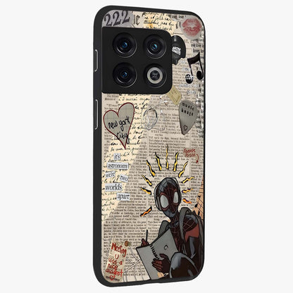 City Dream Sketch Glass Case upright view showcasing urban skyline artwork with stylish hand drawn design.