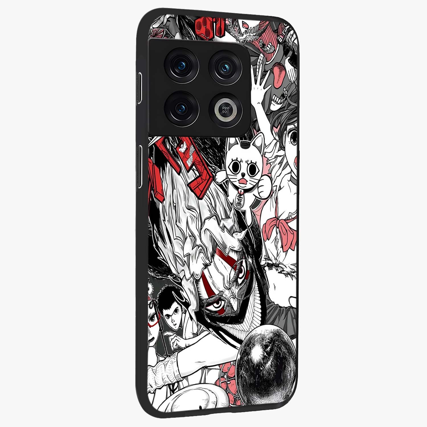 Crimson Chaos Panel Glass Case upright view showcasing intense crimson artwork with dramatic aesthetic style.