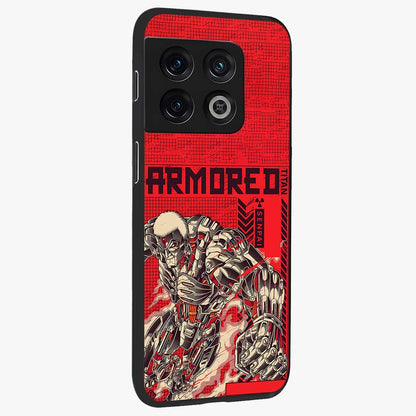 Crimson Mecha Titan Glass Case upright view showcasing dynamic robotic titan design with sci-fi inspired theme.