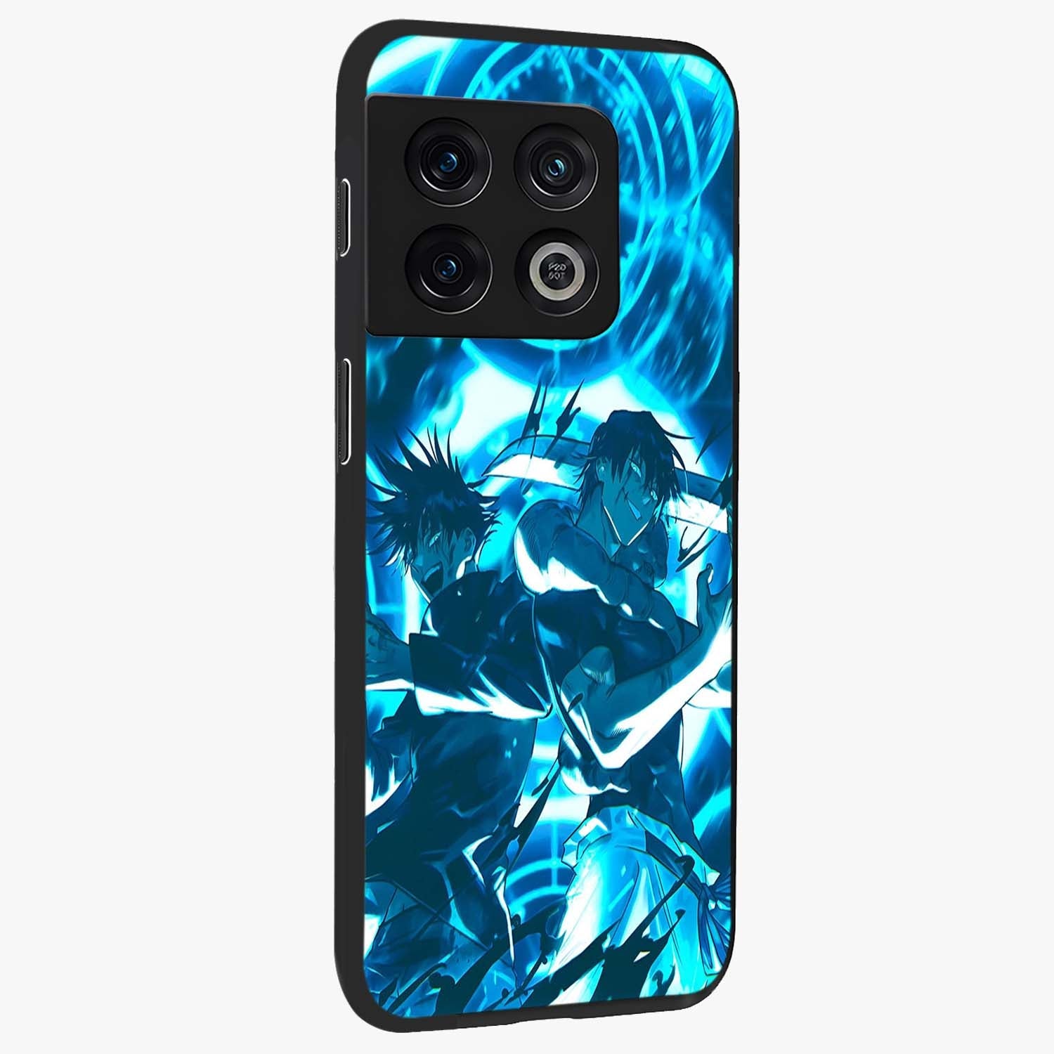 Cursed Energy Clash Glass Case upright view showcasing dramatic clash artwork with bold supernatural theme.