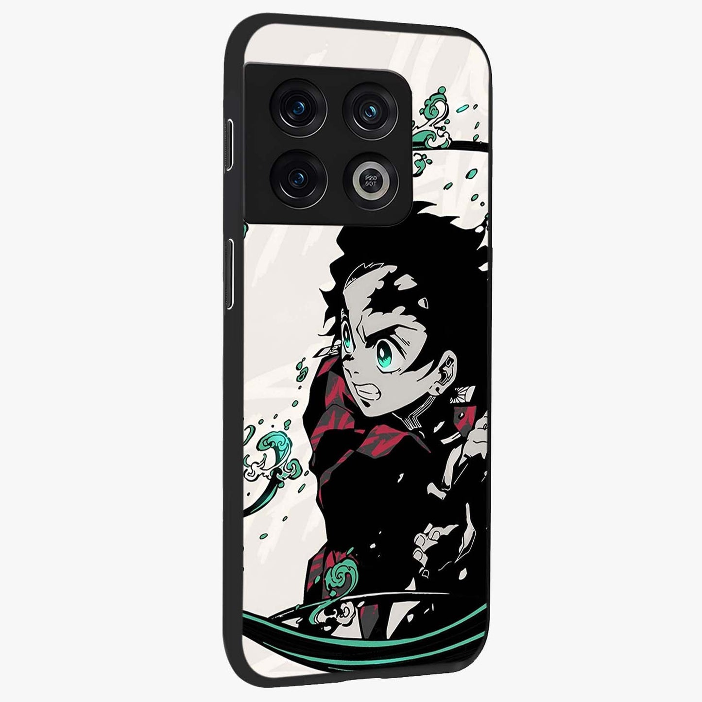 Demon Slayer Glass Case upright view showcasing powerful anime artwork with intense warrior theme.