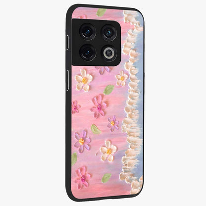 Dreamy Painted Garden Glass Case upright view showcasing vibrant floral garden artwork with artistic nature theme.