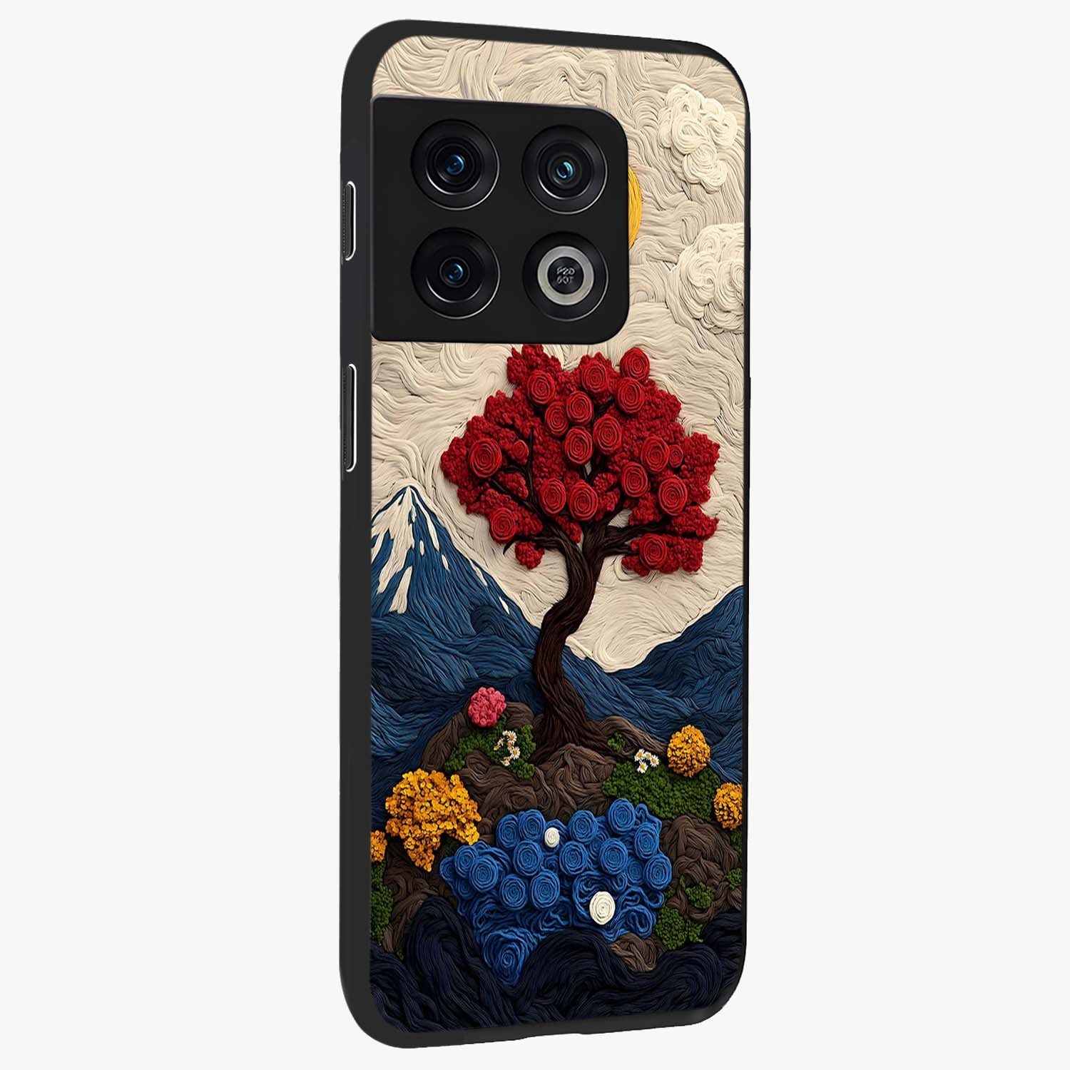 Eternal Nature Tapestry Glass Case upright view showcasing elegant nature tapestry design with decorative style.