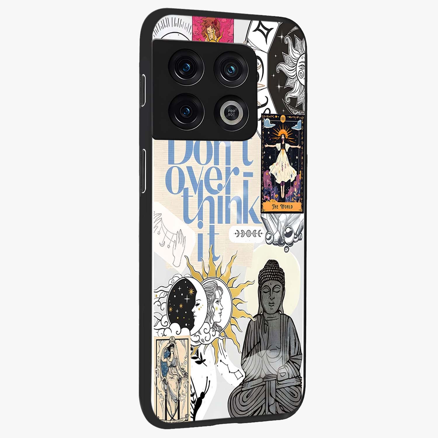 Ethereal Thoughts Glass Case upright view showcasing delicate artistic composition with peaceful dreamy theme.
