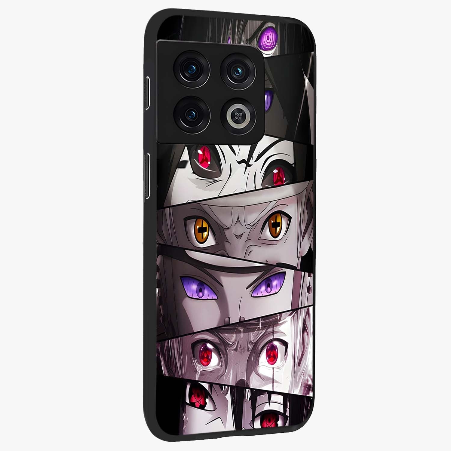 Eyes of Destiny Glass Case upright view showcasing symbolic eye artwork with dramatic artistic theme.