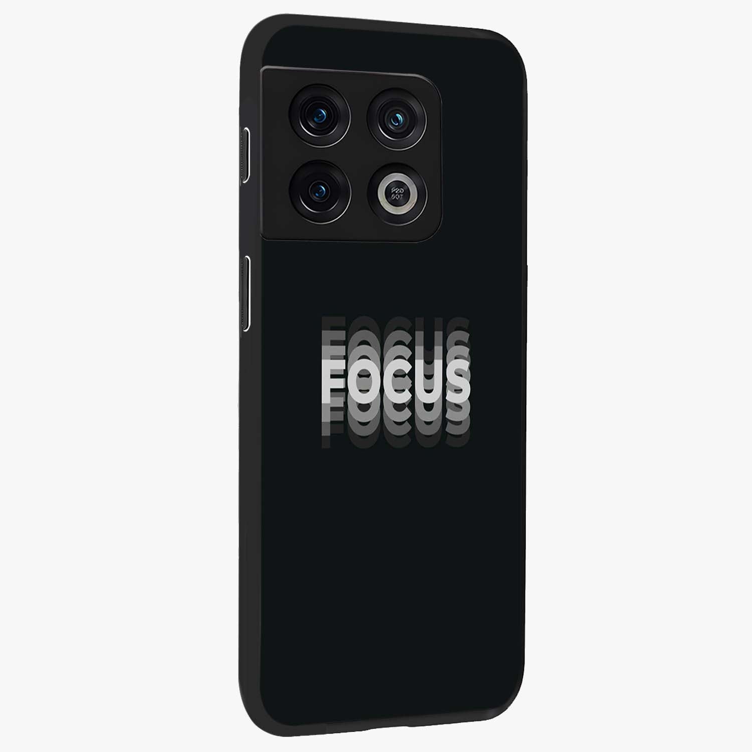 Focused Blade Discipline Glass Case upright view showcasing strong typography statement with sleek motivational theme.