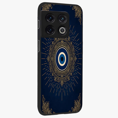 Golden Celestial Charm Glass Case upright view showcasing radiant celestial artwork with elegant golden theme.