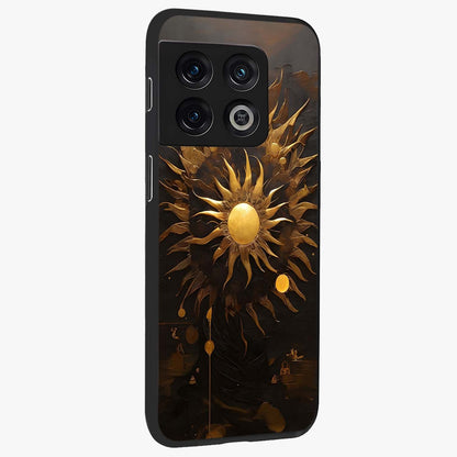 Golden Sun Majesty Glass Case upright view showcasing haunting graveyard artwork with dramatic dark theme.