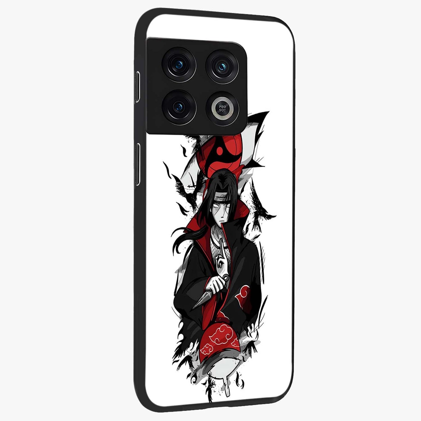 Itachi Limited Edition Naruto Anime Glass Case upright view showcasing intense anime artwork with powerful character theme.