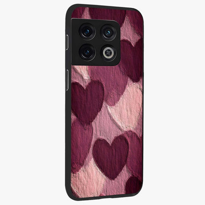Layered Paper Hearts Glass Case upright view showcasing decorative layered heart artwork with sweet love theme.
