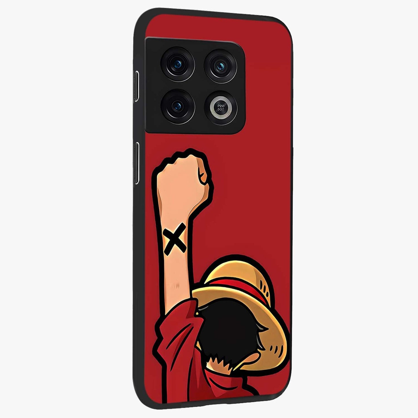 Luffy X Spirit Glass Case upright view showcasing striking anime artwork with adventurous character theme.