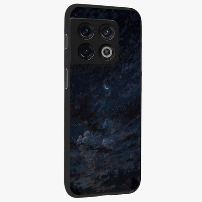 Lunar Veil Silence Glass Case upright view showcasing calm moon themed artwork with serene night atmosphere.