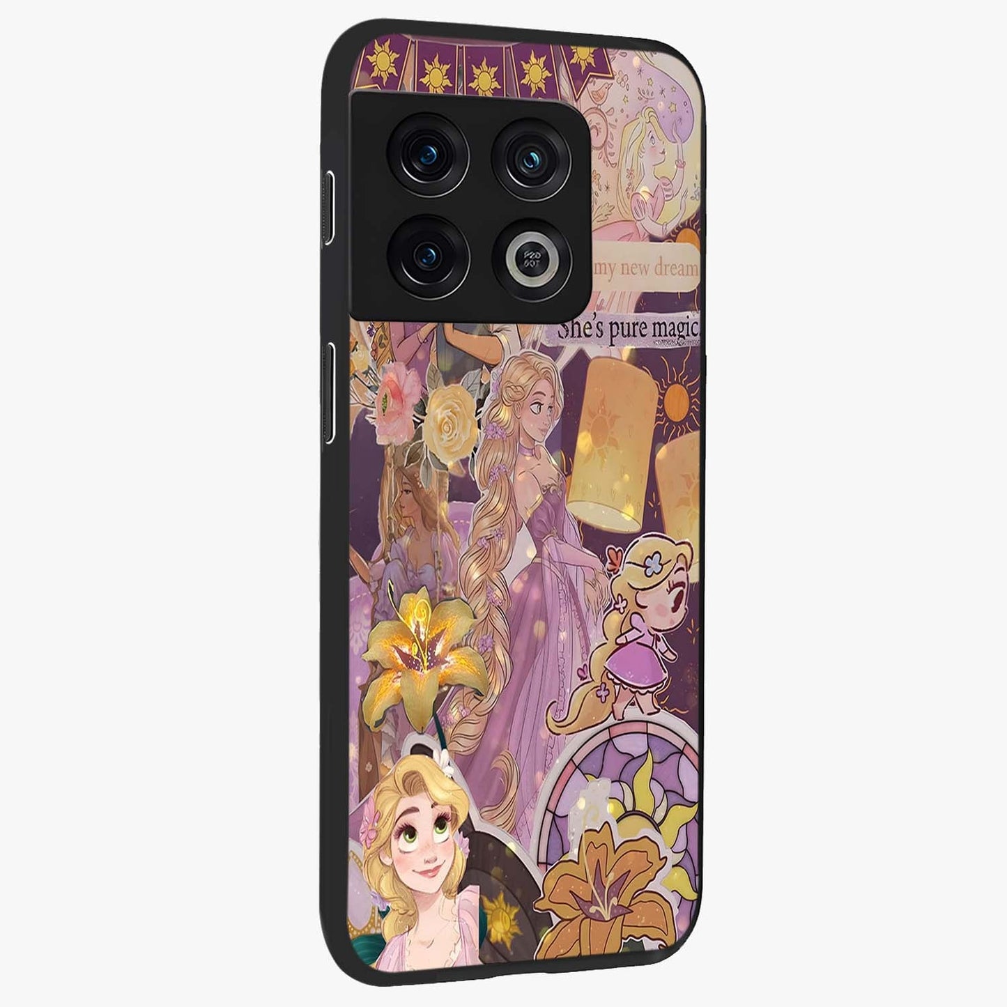 Magical Tangled Dream Glass Case upright view showcasing enchanting artistic artwork with dreamy fantasy theme.
