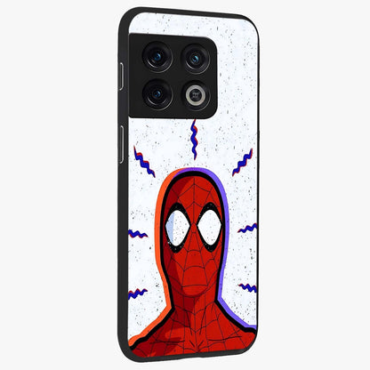 Omg Spiderman Glass Case upright view showcasing energetic superhero artwork with vibrant comic theme.