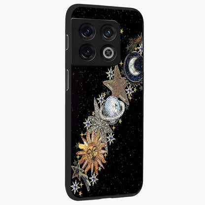 Pearls Universe Object Glass Case upright view showcasing decorative pearl themed artwork with cosmic elegance.