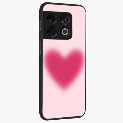 Pink Aura Heart Glass Case upright view showcasing romantic heart artwork with soft pastel theme.