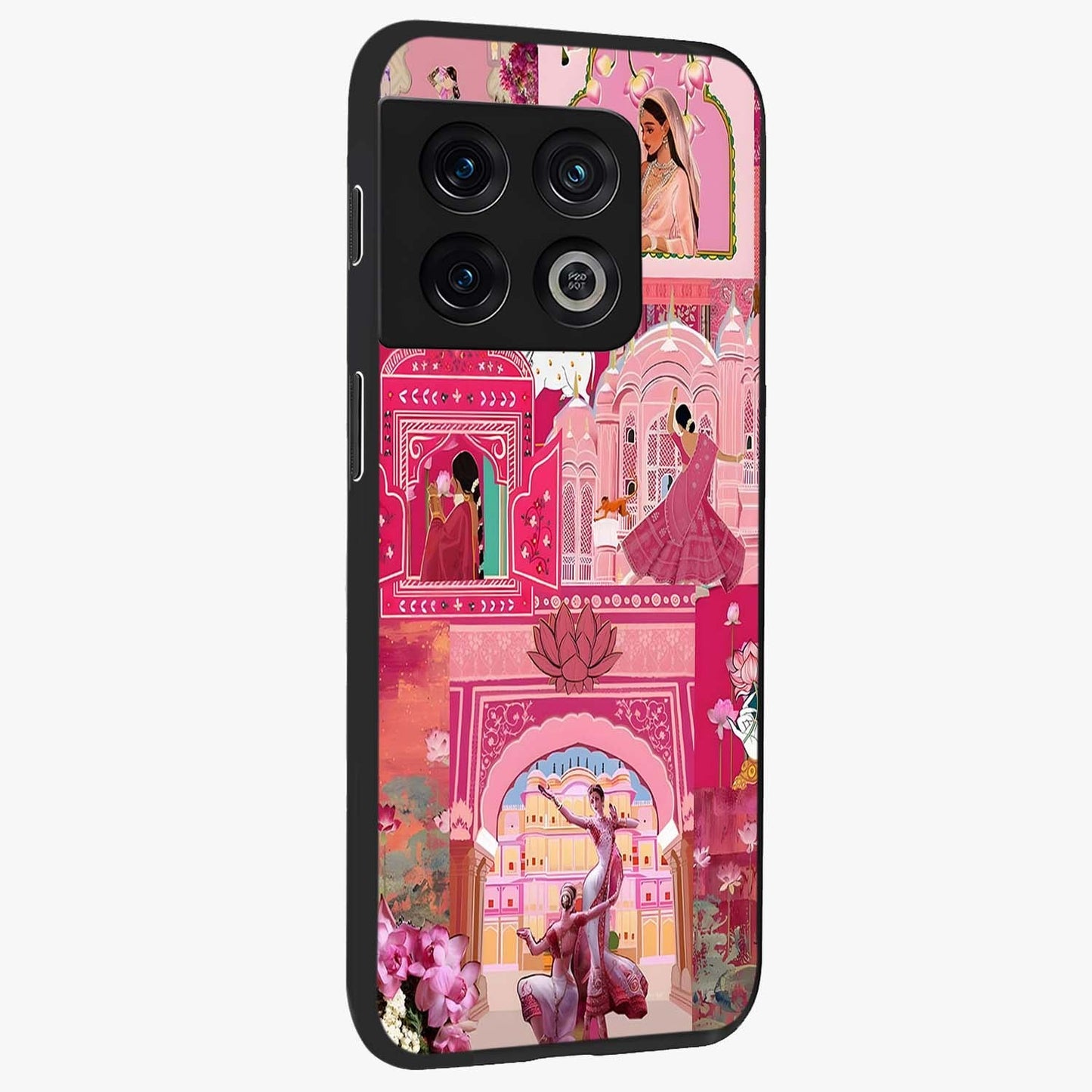 Pink Palace Muse Glass Case upright view showcasing artistic palace artwork with graceful royal theme.