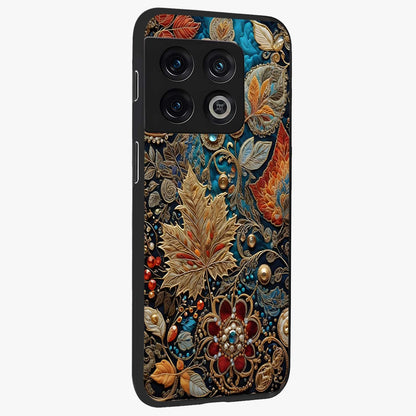 Royal Jewel Garden Glass Case upright view showcasing rich floral artwork with luxurious garden theme.