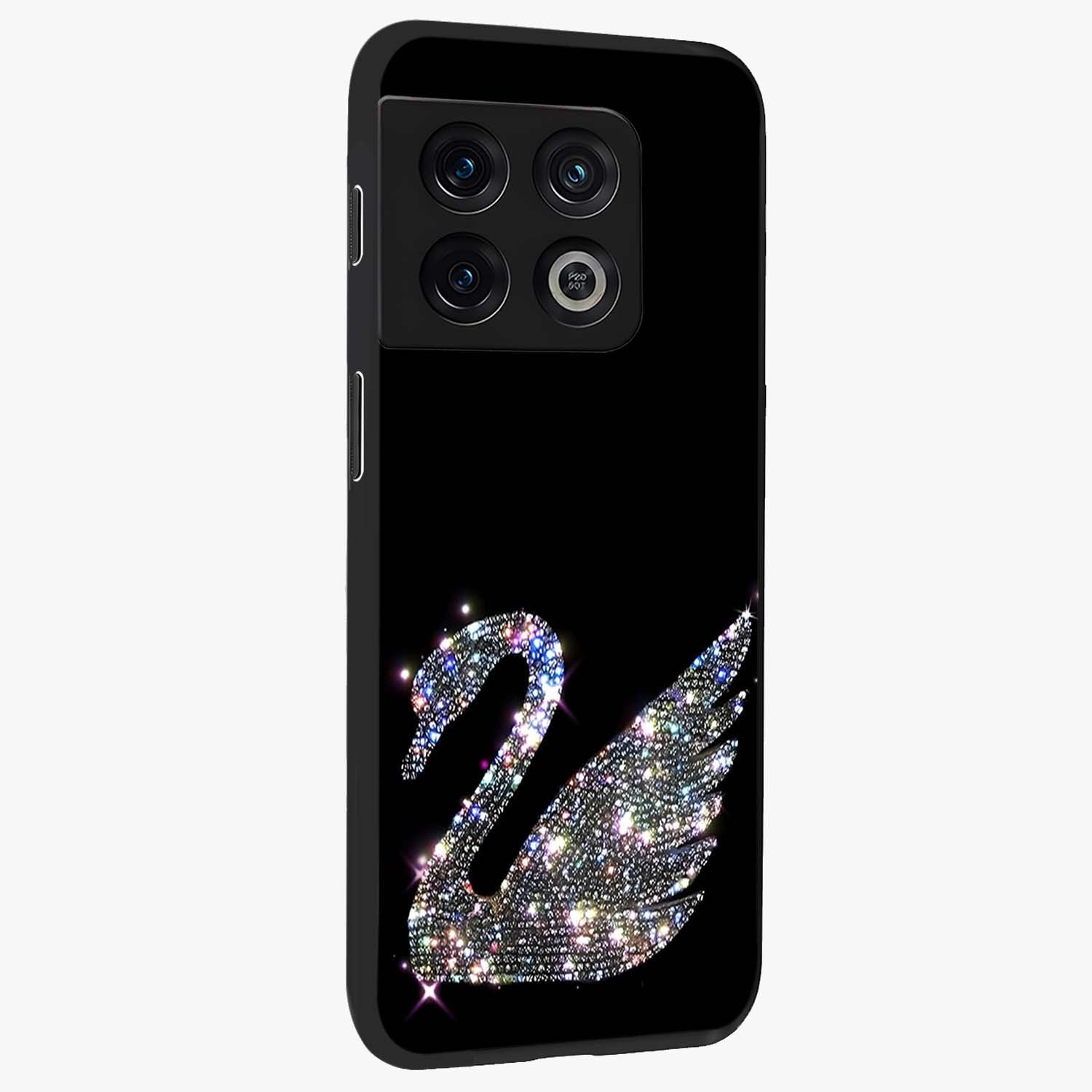 Starlit Swan Grace Glass Case upright view showcasing beautiful swan artwork with peaceful night themed design.