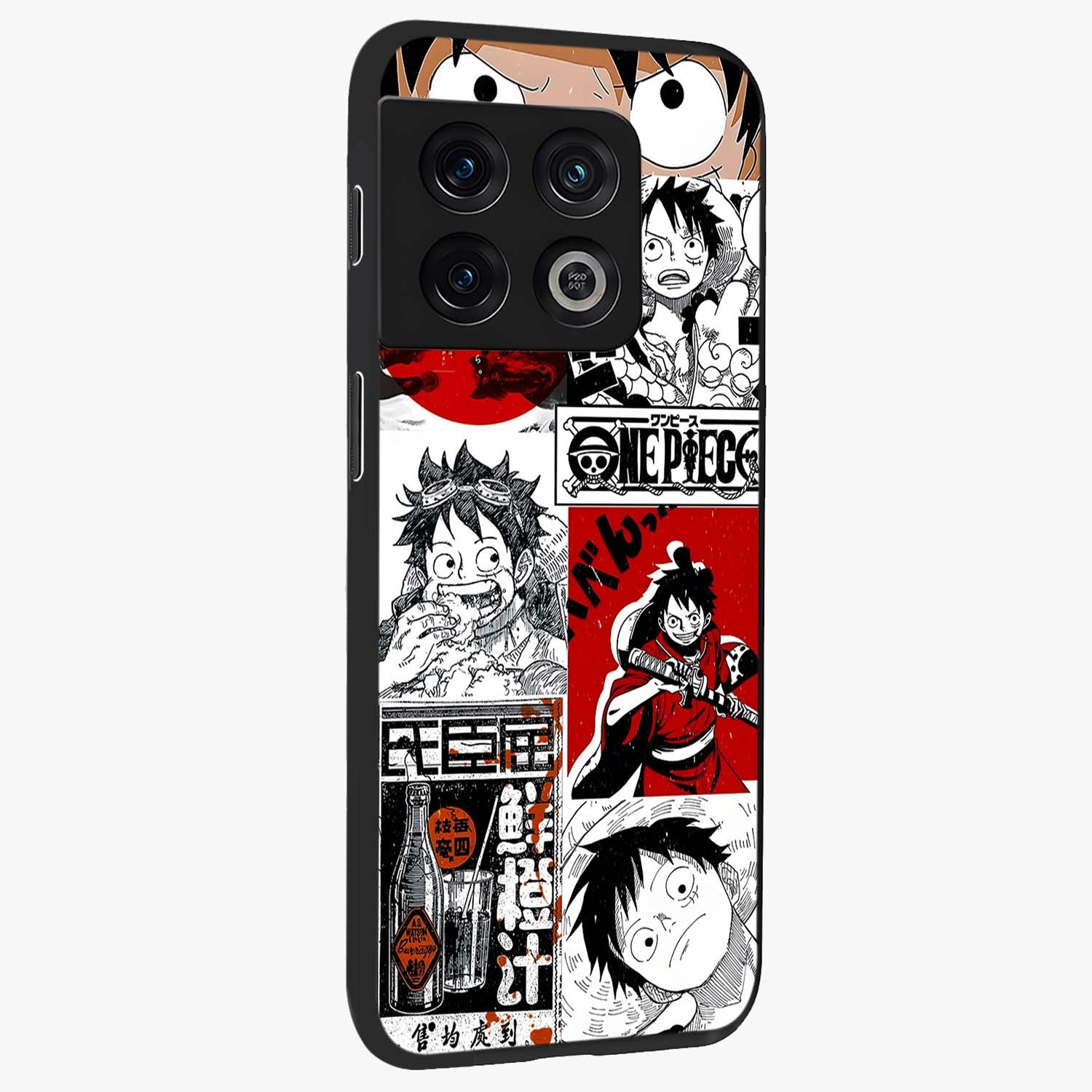 Strawhat Chaos Panels Glass Case upright view showcasing energetic anime artwork with bold adventure theme.
