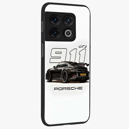 Turbo Legacy Icon Glass Case upright view showcasing bold racing inspired artwork with classic car theme.
