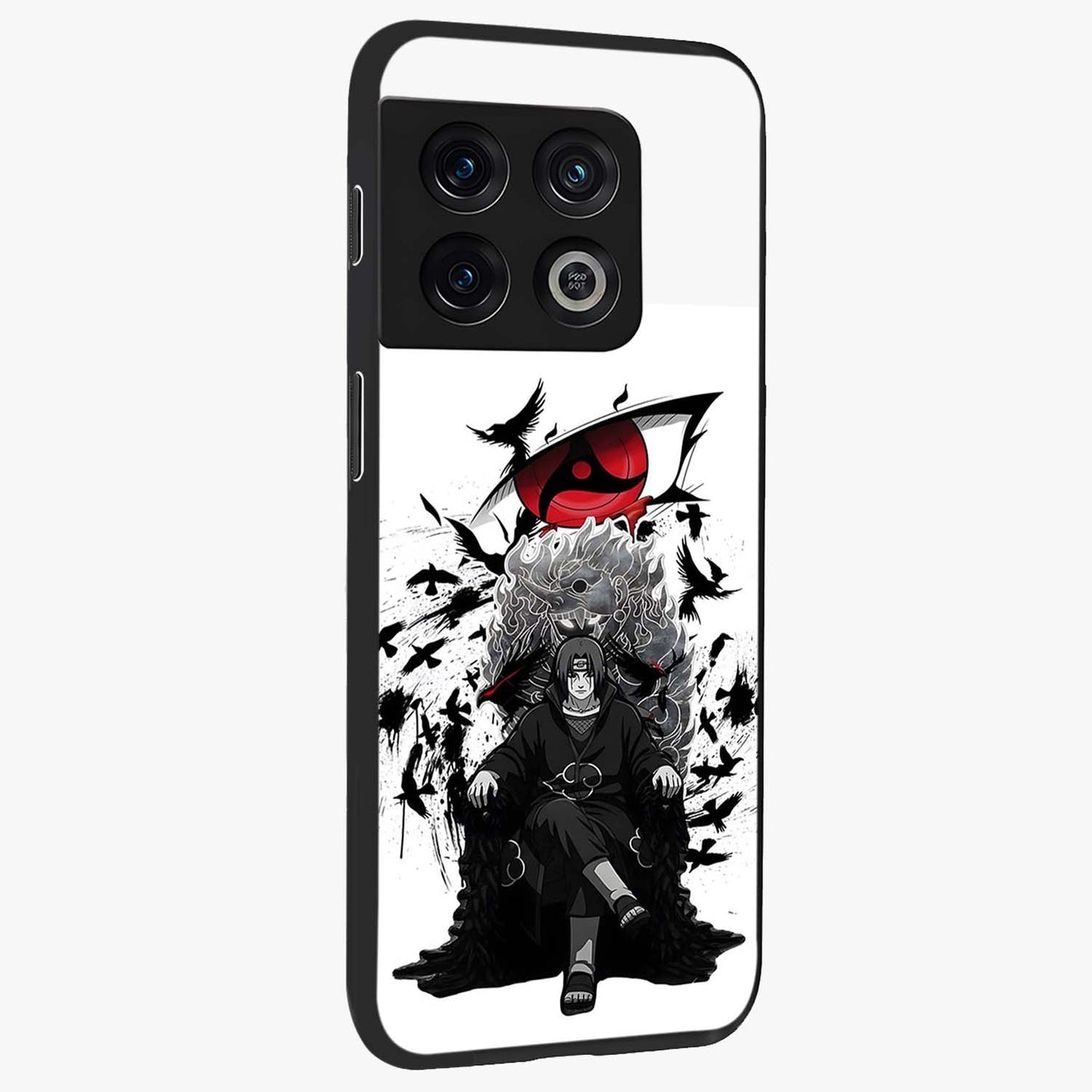 Uchiha Shadow Throne Glass Case upright view showcasing magical underwater galaxy artwork with vibrant cosmic theme.