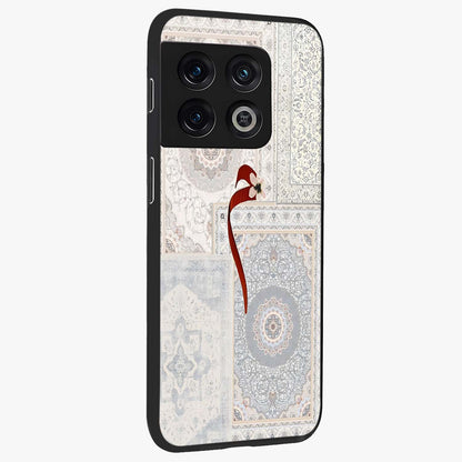 White Aesthetic Bow Glass Case upright view showcasing delicate ribbon bow artwork with cute minimalist theme.