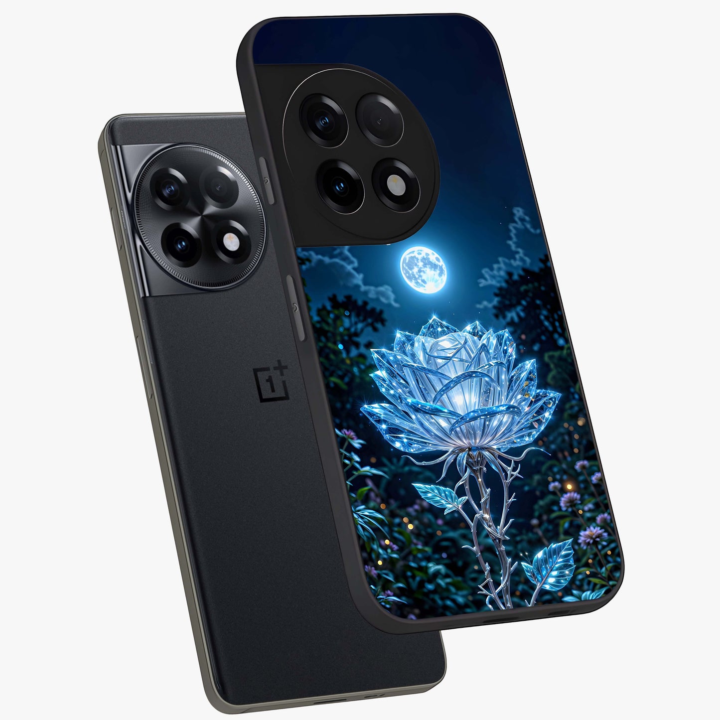 Crystal Moon Lotus Glass Case for OnePlus 11R |1+11R