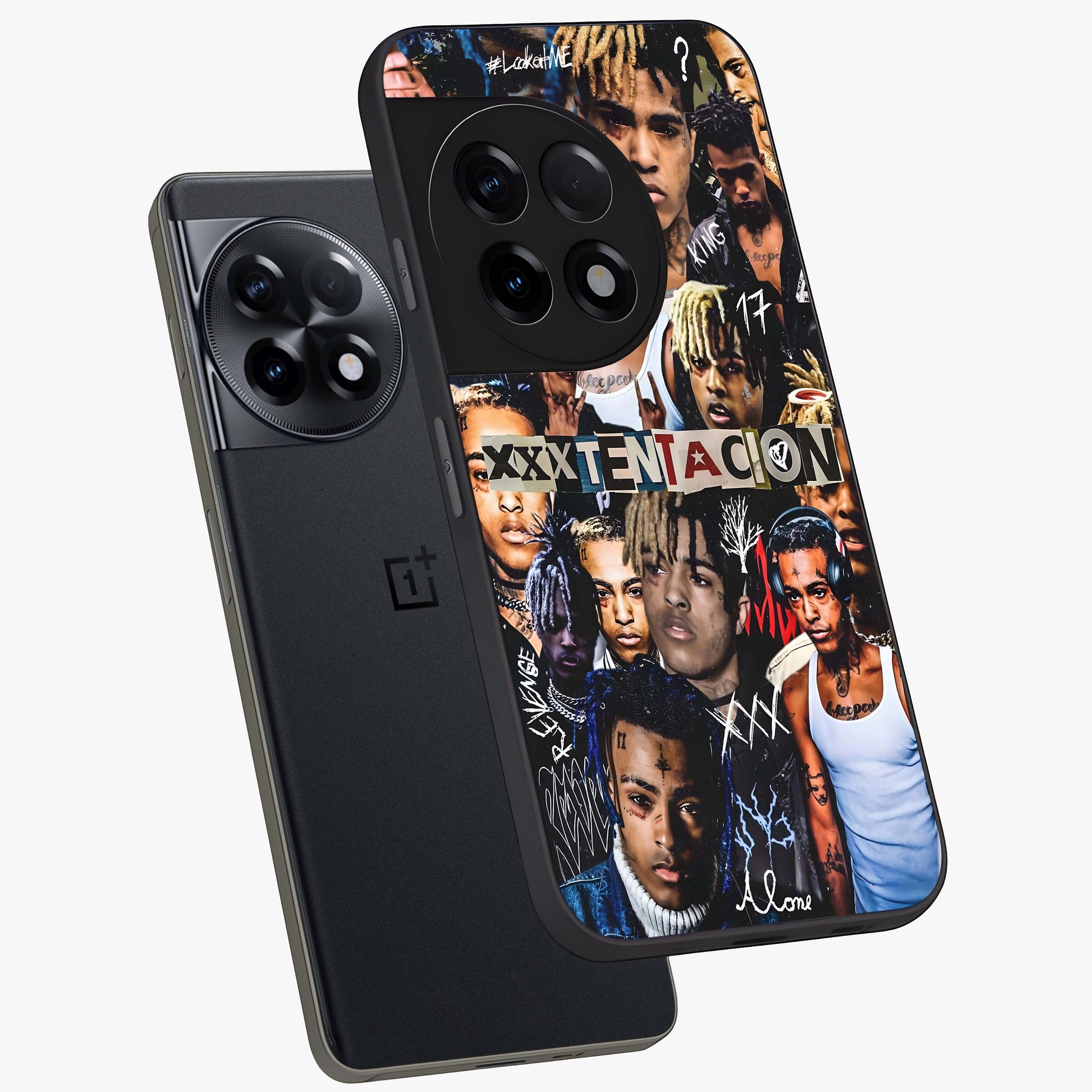 Broken Fame Diaries Glass Case for 1+11R angled mockup showcasing glossy finish and edgy aesthetic design