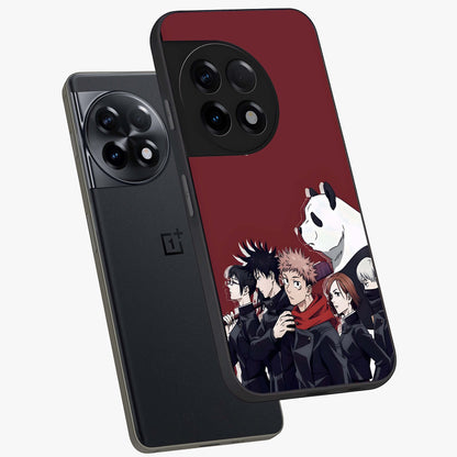 Crimson Crow Judgment Glass Case for 1+11R angled mockup showcasing glossy finish and intense dark aesthetic