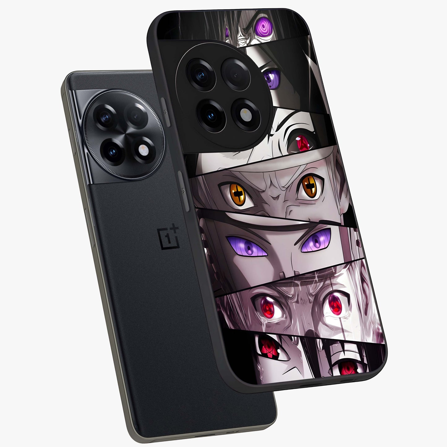 Eyes of Destiny Glass Case for 1+11R angled mockup showcasing glossy glass finish and intense detailing