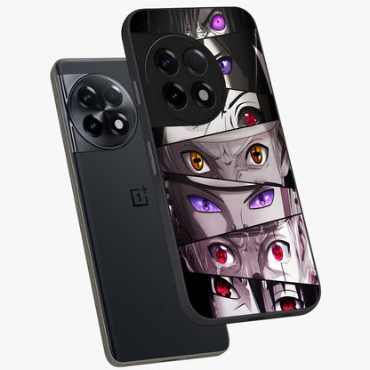 Eyes of Destiny Glass Case for 1+11R angled mockup showcasing glossy glass finish and intense detailing