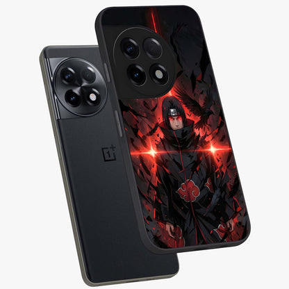 Focused Blade Discipline Glass Case for 1+11R angled mockup showcasing glossy finish and intense warrior detailing