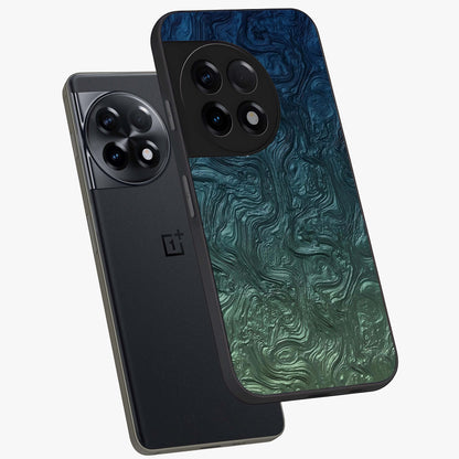 Marble Dream Blur Glass Case for 1+11R angled mockup showcasing glossy finish and smooth gradient tones