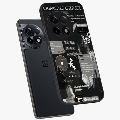 Midnight Love Glass Case for 1+11R angled mockup showcasing glossy finish and warm luminous tones