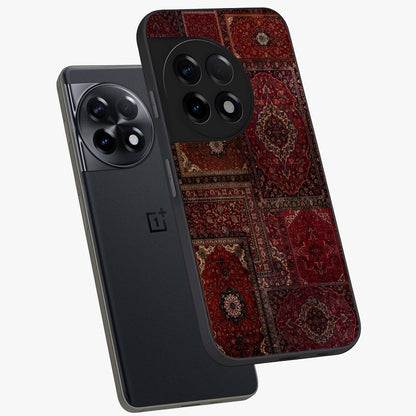 Persian Velvet Tale Glass Case for 1+11R angled mockup showcasing glossy finish and rich deep tones