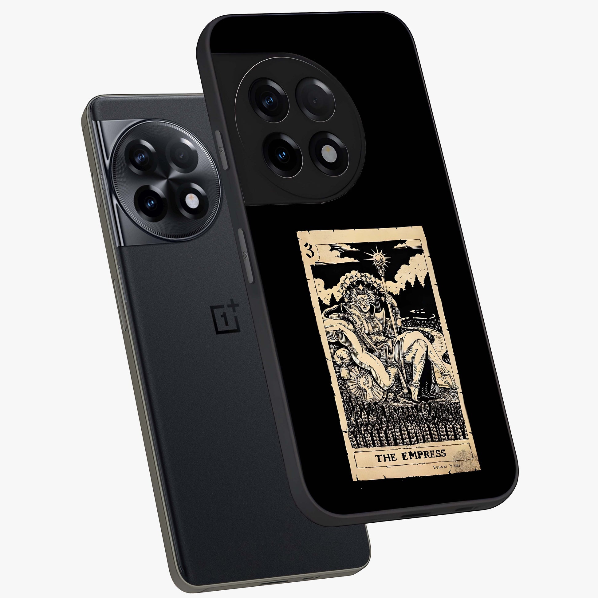 The Empress Glass Case for 1+11R angled mockup showcasing glossy finish and rich luxurious tones