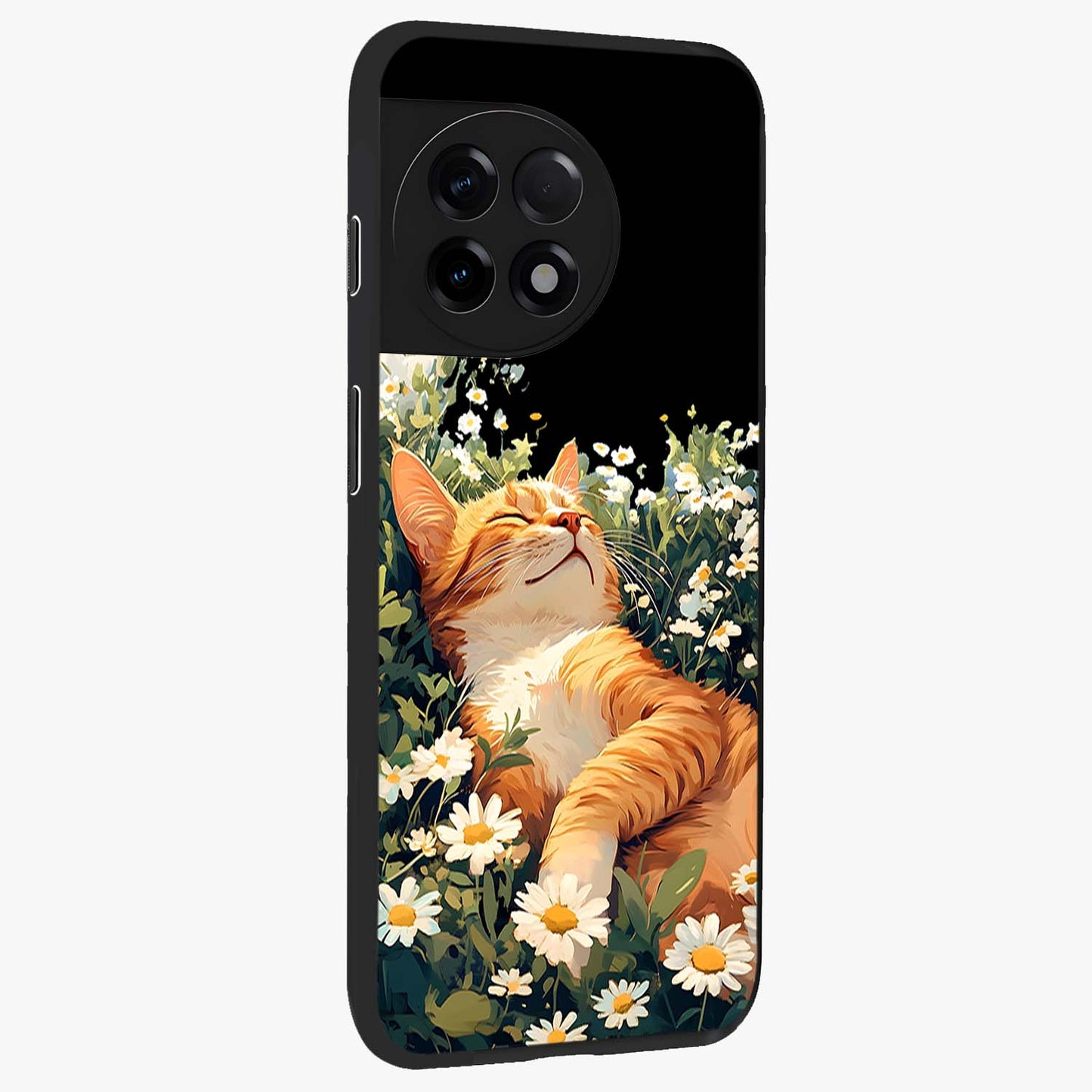 Blissful Bloom Cat Glass Case for OnePlus 11R |1+11R