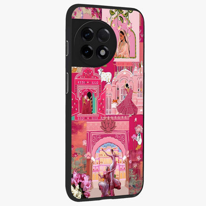 Blossoms of Rajasthan Glass Case for 1+11R side perspective highlighting intricate heritage detailing and bold colors