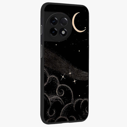 Celestial Midnight Veil Glass Case for 1+11R side perspective highlighting rich night tones and sleek premium edges