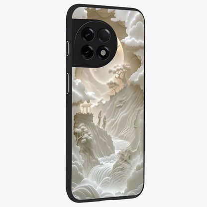 Celestial Origami Glass Case for 1+11R side perspective highlighting sharp detailing and smooth premium build